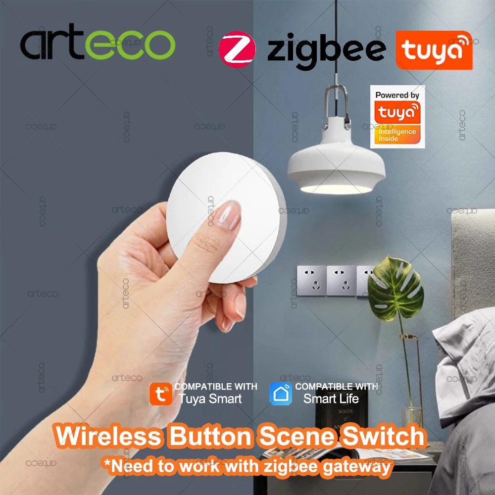 

Кнопка Tuya ZigBee, переключатель сцены, домашний интеллектуальный переключатель сцен, работает с устройствами Smart Life Zigbee, сценария автоматизации