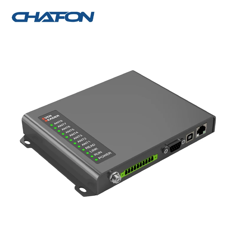 CHAFON CF811 uhf 고정 rfid 리더 8 포트, 창고 관리용 RS232 RJ45 인터페이스 포함