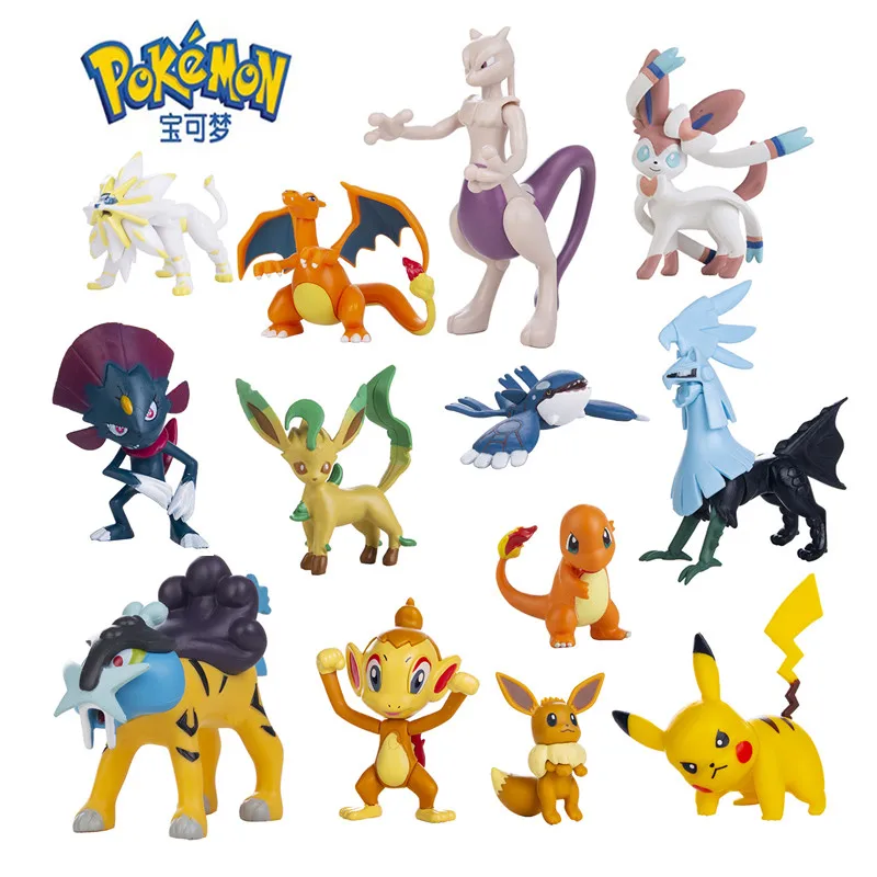 Pokemon Anime-Figuren, 4–13 cm, Cartoon, neuer Stil, Pikachu, Glurak, Mewtu, Actionfigur, Spielzeugmodell, beste Geburtstagsgeschenke – Detail 1