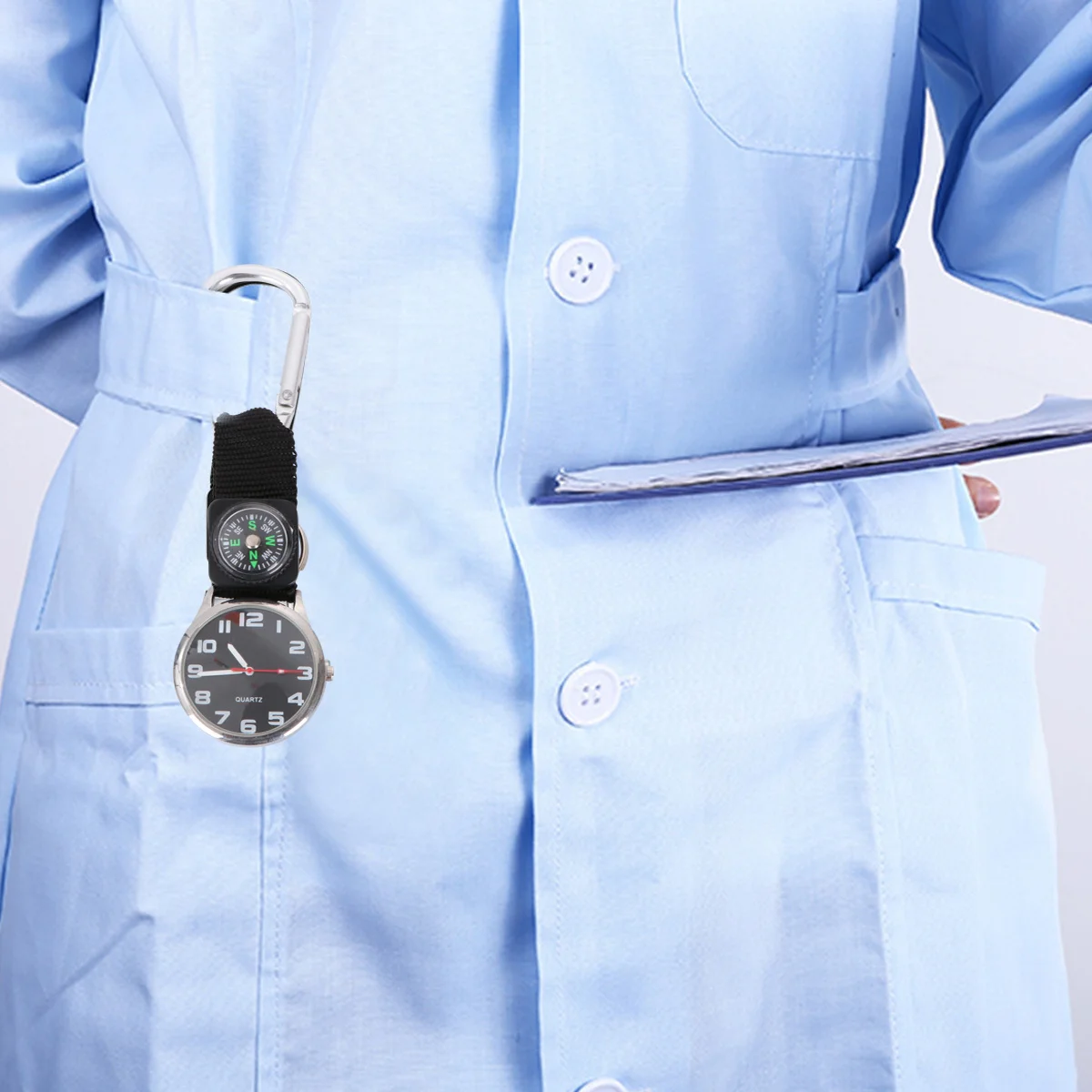 

Mountaineering Watch White Clip Carabiner Nurse Pocket Glow Pointer Fashion Travel Hiking