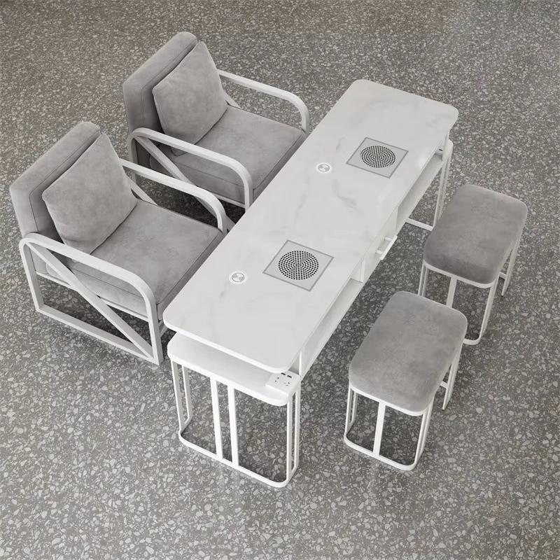Deluxe manicure table and chair set with vacuum cleaner and manicure function, suitable for salon use