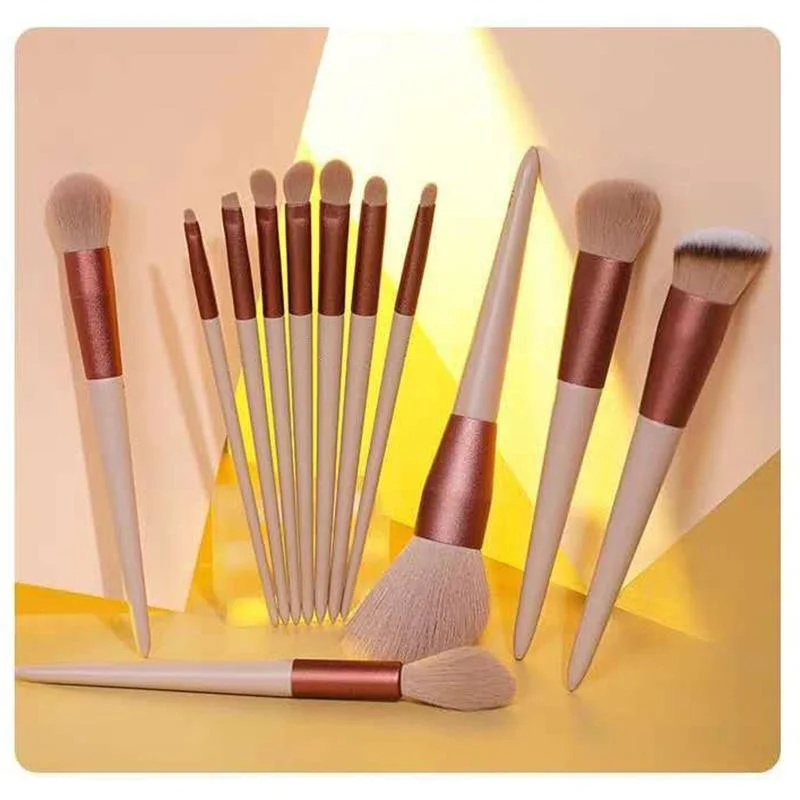 13Pcs Professionele Make-Up Borstel Set Zachte Vacht Beauty Highlighter Poeder Foundation Concealer Multifunctionele Cosmetische Tool