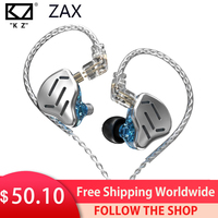 KZ ZAX Headset 16 Units HIFI Bass In Ear Monitor Hybrid technology Earphones Noise Cancelling Earbuds 7BA+1DD Sport Headphones