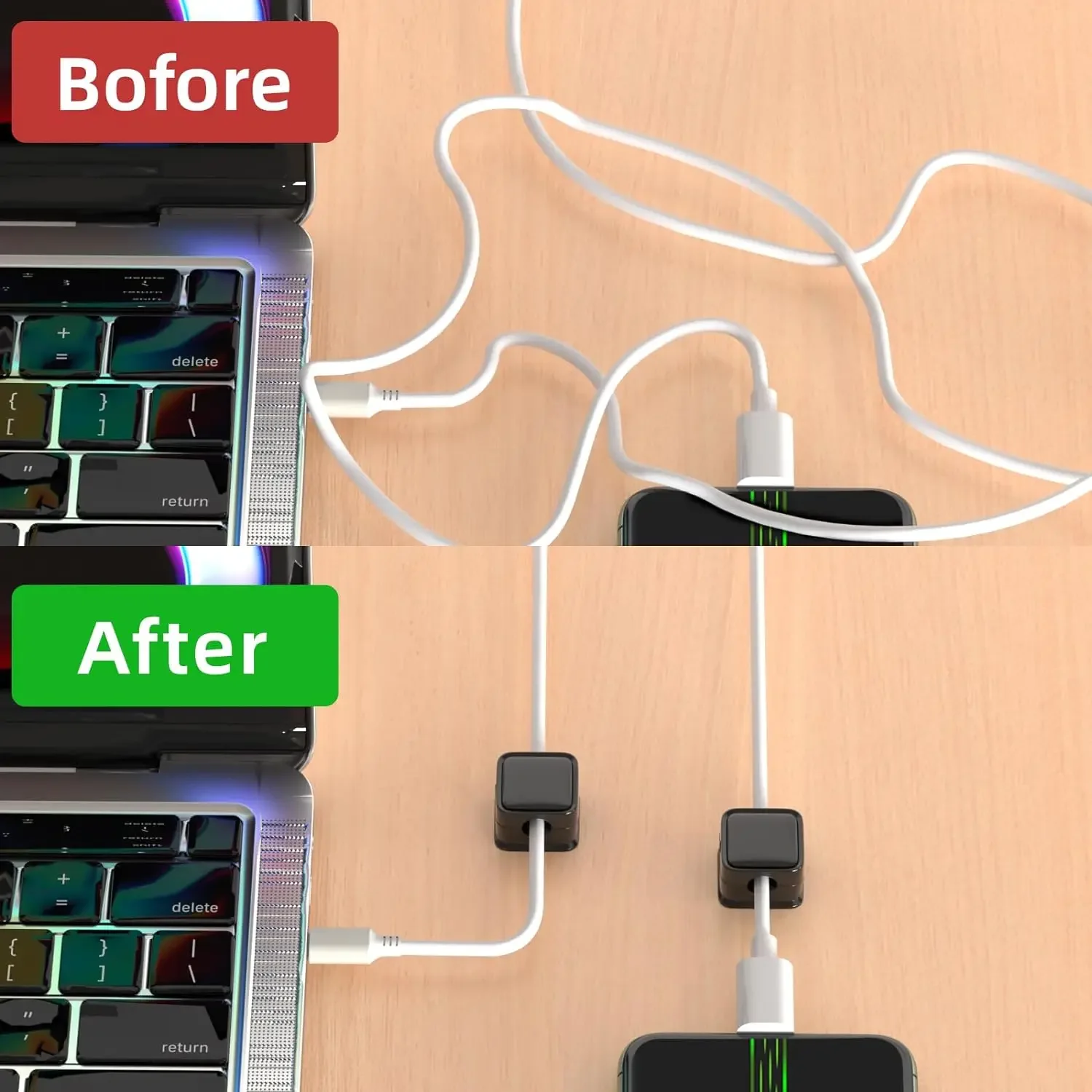 Colorful Magnetic Cable Clips Cable Smooth Adjustable Cord Holder Under Desk Cable Management Wire Keeper Cable Organizer