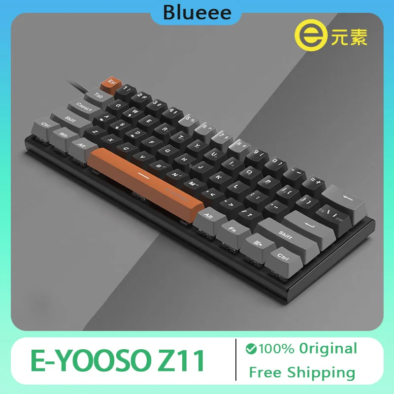 E-YOOSO Z11 Mechanical Keyboard Wired USB Mini Portable Gaming Keyboard RGB Backlight 61 Key Full Key Hot Swap PC Laptop Office