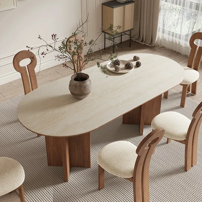 

Italian Oval Center Dining Table Small Space Modern Lounges Dining Table Dinette Conference Mesa De Jantar Furniture For Home