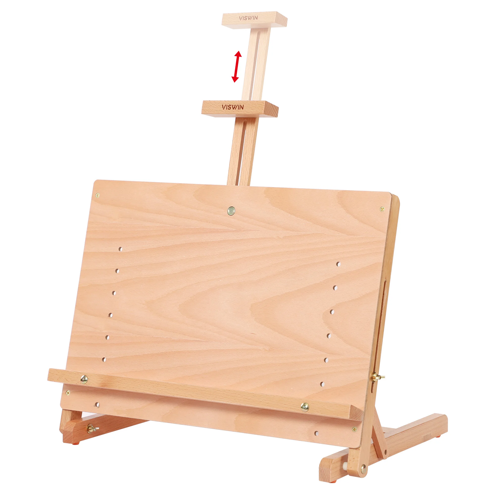 

Large Drawing Board Easel Solid Beech Wooden Tabletop H-Frame Adjustable Easel HJ-4F