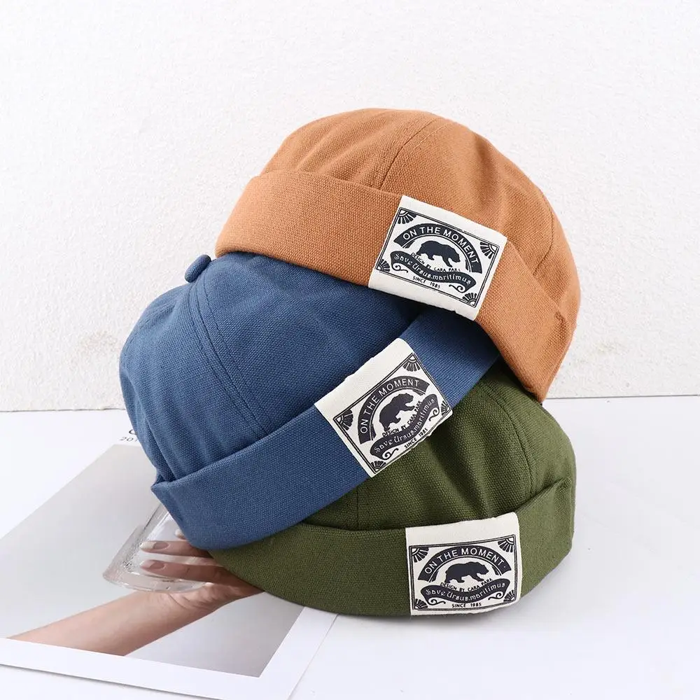 Brimless Cute Melon Hat Hip Hop Polar Bear Solid Color Men Docker Cap Korean Style Beanie Hats Women Skullcap Cloth