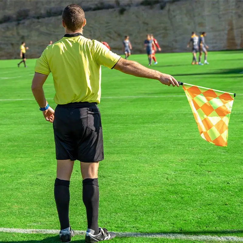 Árbitro de futebol bandeira a competição fair play esportes jogo de treinamento de futebol linesman bandeiras equipamento árbitro gyh