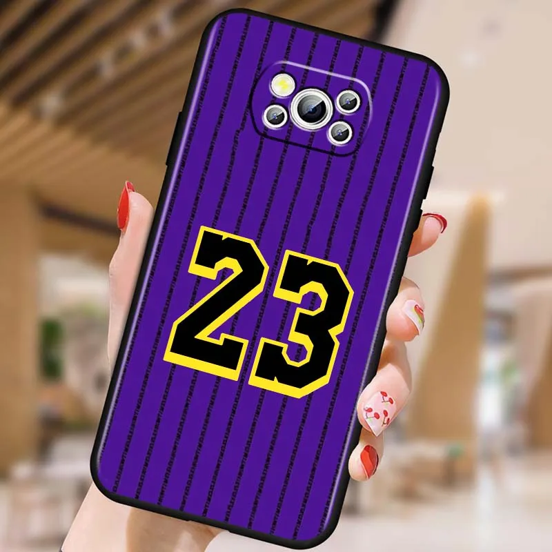 Mode-Trikot-Nummer Handyhülle für Xiaomi Mi Poco F3 F4 F5 F6 X3 X4 X5 X6 X7 M3 M4 M5s M5 M6 GT Pro 5G Schwarze Abdeckung