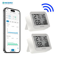 INKBIRD ITH-13-B 2 Packs Smart Thermometer Hygrometer Bluetooth Home Temperature Humidity Monitor for Office,Room,Incubation