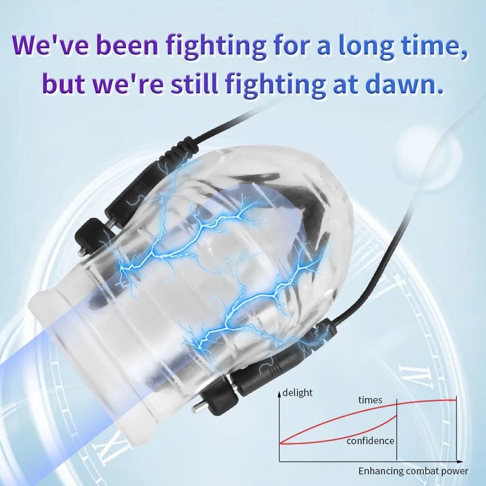Shock Electric Glans Cap Vibrator With Player Penis Cage Electric Shocking Chastity Device Tens Penis Sleeve Medical Themed Toys - view 3