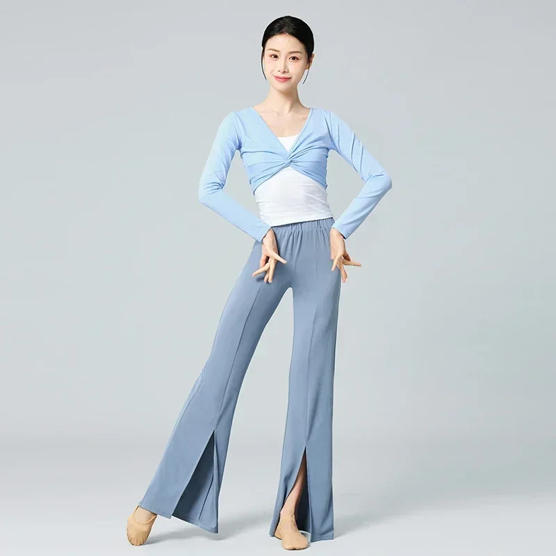 Haut pour femme, chemisier de danse de Ballet, manteaux de danse classique moderne, manches longues, hauts pour adultes et adolescents, tenues de Ballet