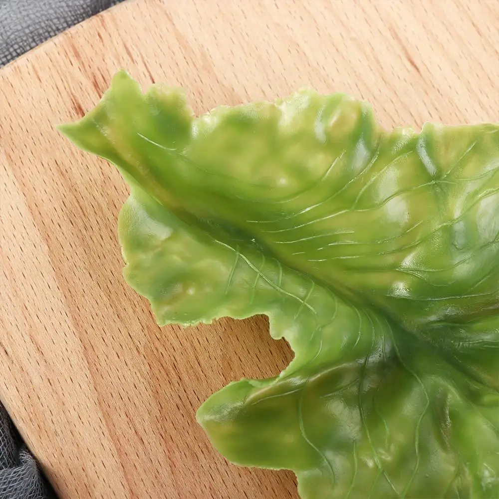Fake PU Kitchen Decor DIY Artificial Simulation Vegetable Model Lettuce Leaves Kids Toy Lettuce Adornment