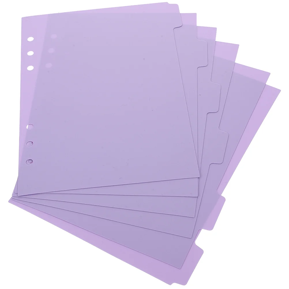 

6 Pcs Binder Notepad Divider Tabs Notebook Index Dividers File Hand Account Colored Pp Detachable Page