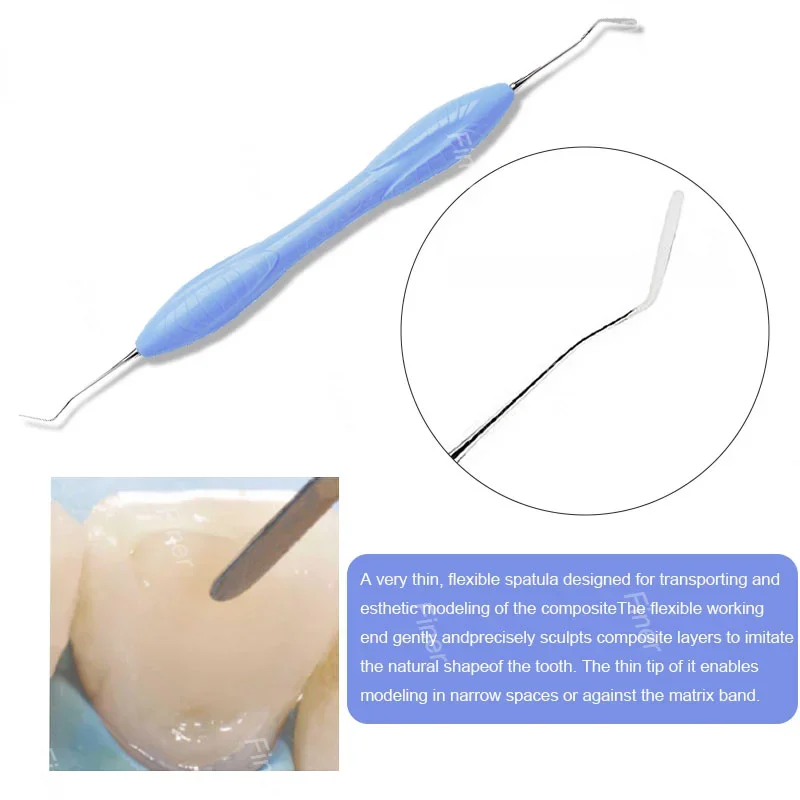 7pcs/lot Dental  Resin Spatulas Silicone Handle Aesthetic Restoration Dental Resin filling Composite  Instrument  kit