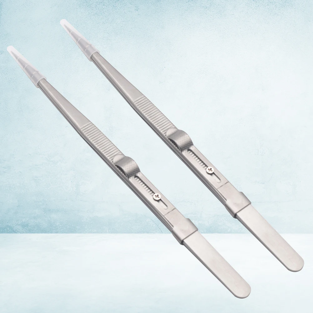 Kit de pinças de aço premium, 2 peças, para reparo de joias, faça você mesmo, manicure, multifuncional, leve, ponta pontiaguda, uso profissional
