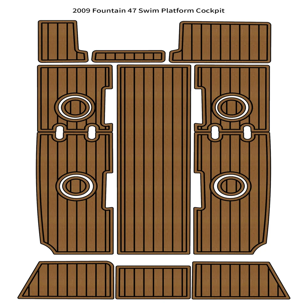 

2009 Fountain 47 Swim Platform Cockpit Pad Boat EVA Foam Teak Deck Flooring Mat