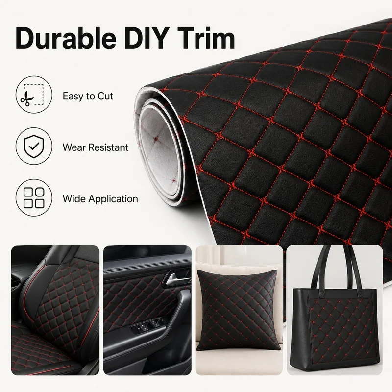 45x160cm 90x160cm 3D Diamant-Steppstoff aus PVC-Leder, gepolstert, für Autositz, Türverkleidung, Kissen, Dekoration, Tasche, Innenraum, DIY