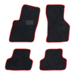 Car Floor Mat For Audi A3 2013-2020 sedan 8V Saloon  Polyester suede Anti Slip black Backing red Binding Trim Edge