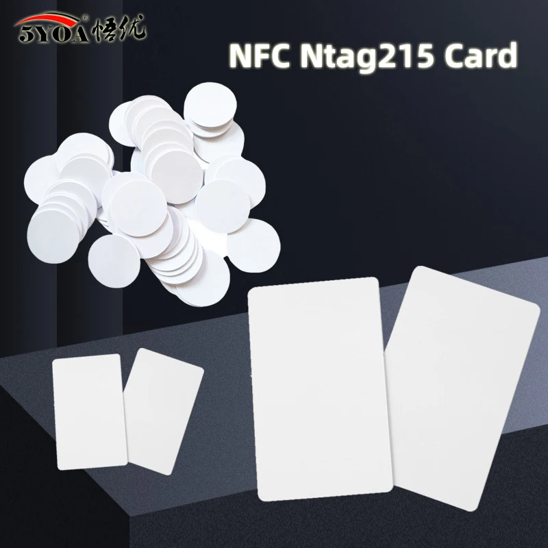 5YOA NFC Ntag215 Card Coin Key mini 13.56MHz RFID Ultralight Label 25mm round Mini Card - 5/10/50 Pcs Pack