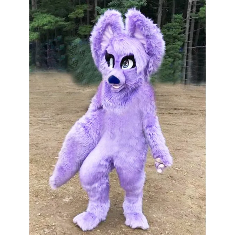 Husky Dog Fox Medium Long Fur Mascot Costume Walking Halloween Christmas Large-scale Activity Suit Role Play