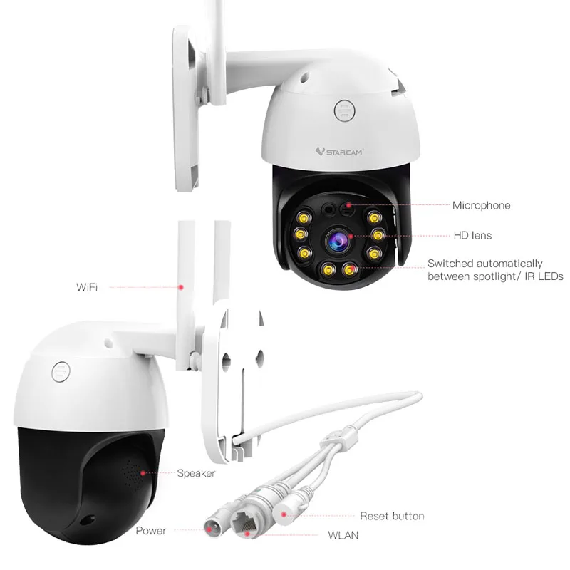 

2021 Vstarcam New Dome Wifi Camera 3MP Two way Audio Human Auto Tracking Color Night Vision Auto Motion Track IP Camera Alarm