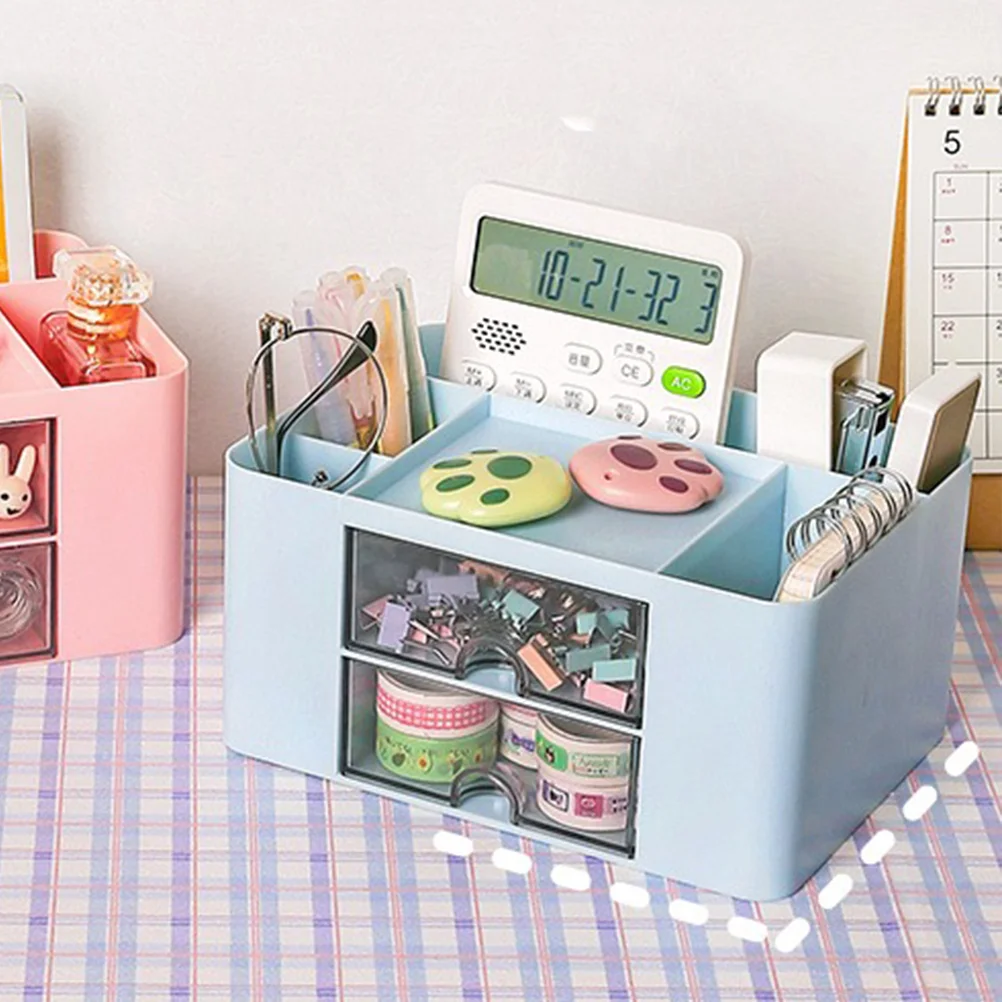 صندوق تخزين من نوع الدرج منظم سطح المكتب من مادة الوركين للقرطاسية أشتات اللوازم المكتبية منظم مكتب متعدد الوظائف