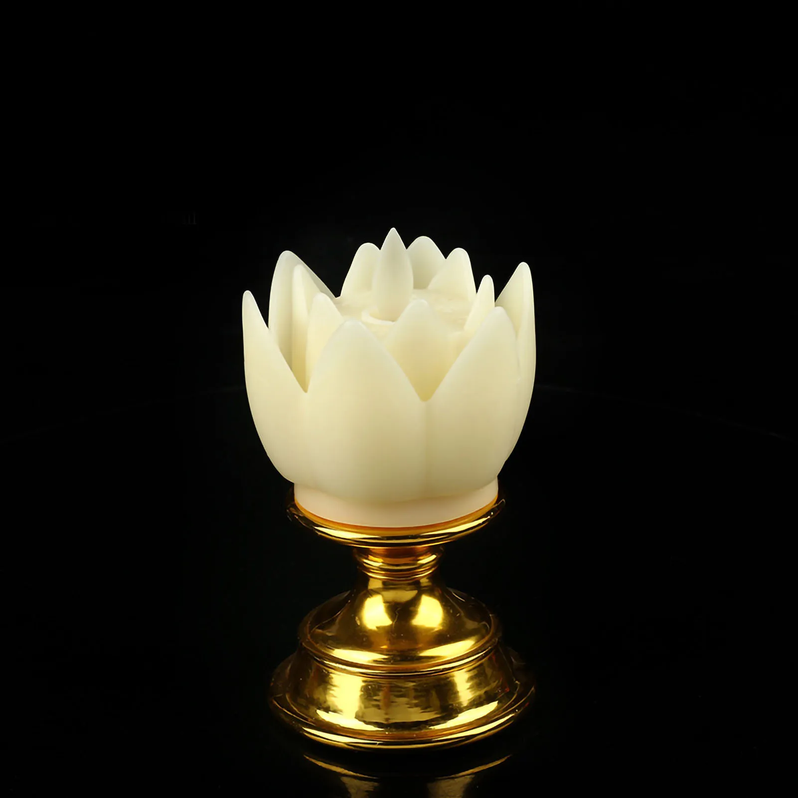 LED Lotus Lamp Simulated Candle Wick Design Soft Natural Light Lotus Flower Light Buddha Lamp Decoration