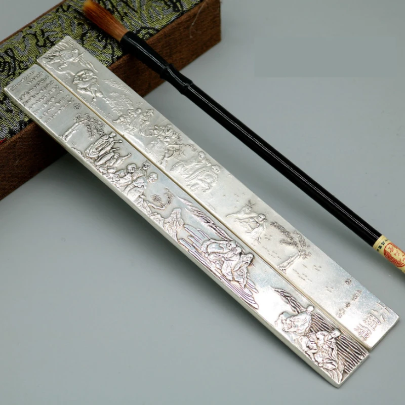 Fine Carving Paperweights Multifunction Cupronickel Paper Pressing Paperweights Chinese Painting Calligraphie Brush Paperweights