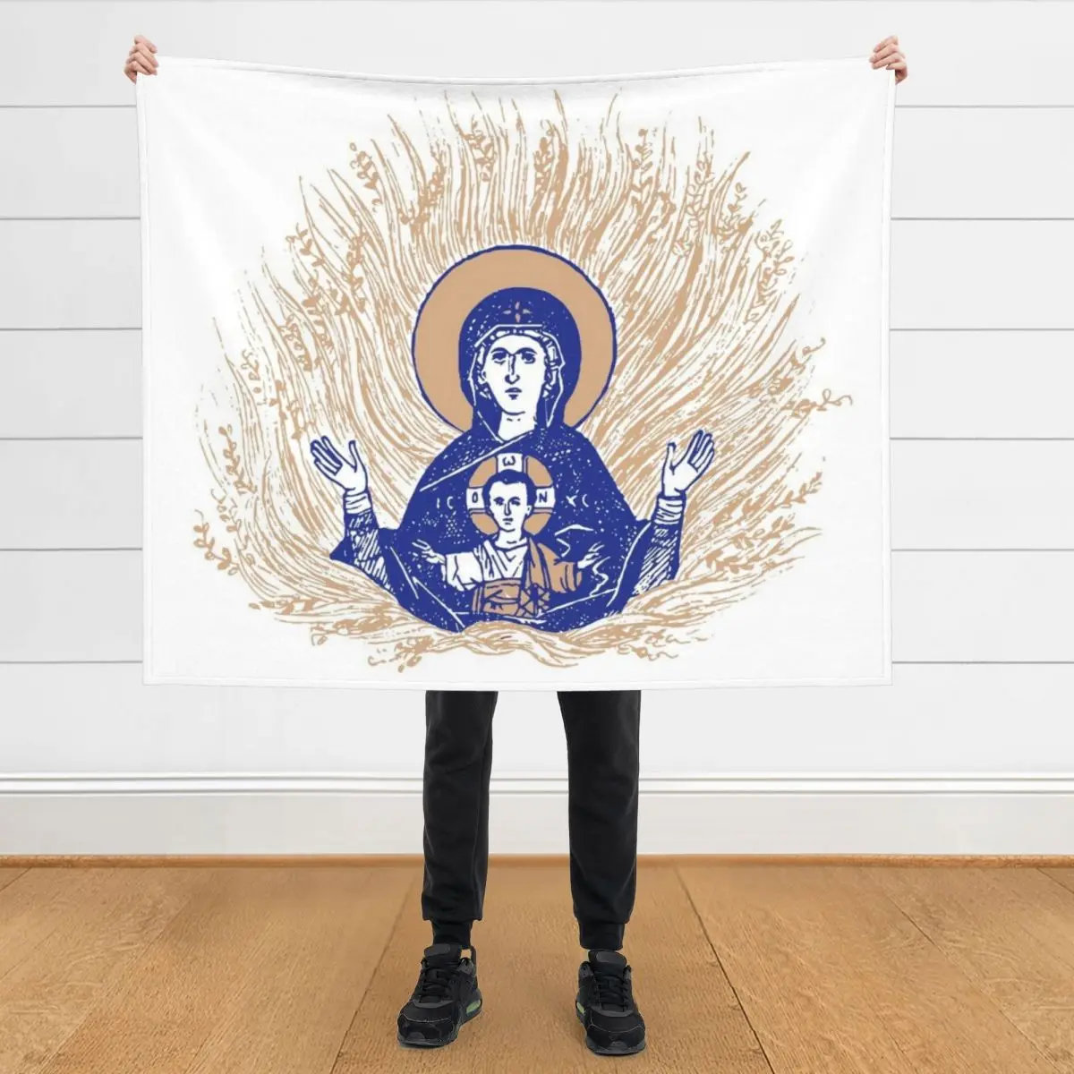 

The Unburnt Bush | The Burning Bush | Divine Vision | Blue Gold Throw Blanket Furrys Giant Sofa for sofa Blankets
