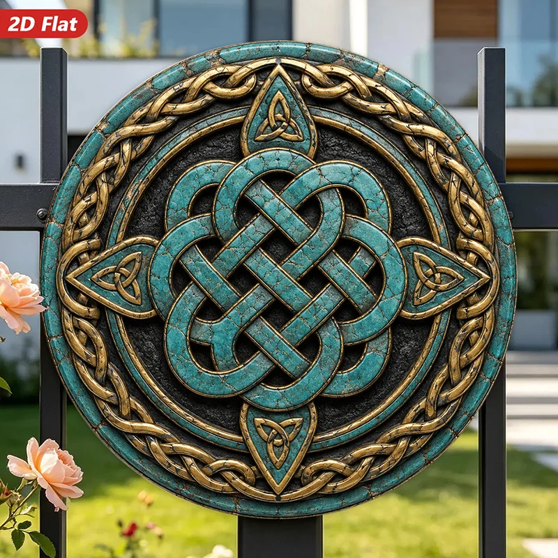 CIFbuy Vintage Celtic Knot Aluminum Wall Art Waterproof Durable Metal Sign For Home Office Living