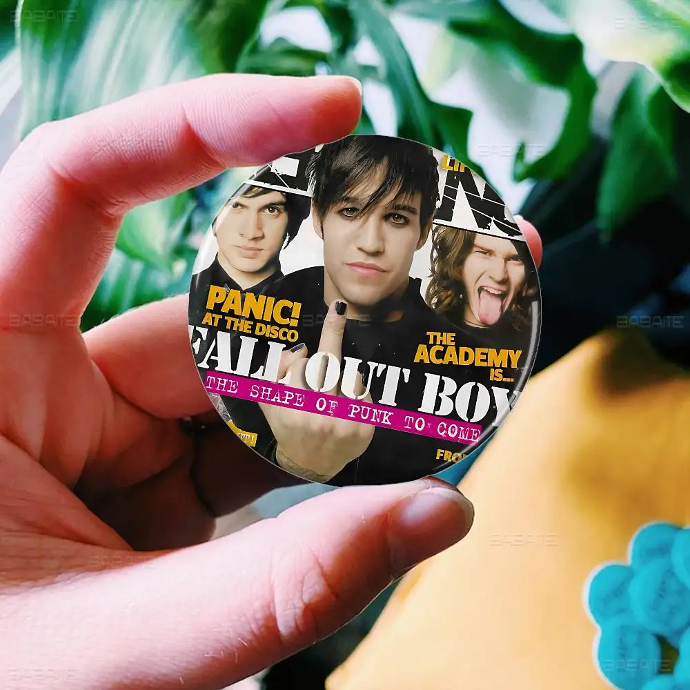 الموسيقى F-الخريف خارج الصبي 32/44/58 مللي متر تخصيص زر دبابيس لطيف مضحك الإبداعية شارة مجوهرات ديكور هدايا للأصدقاء #4