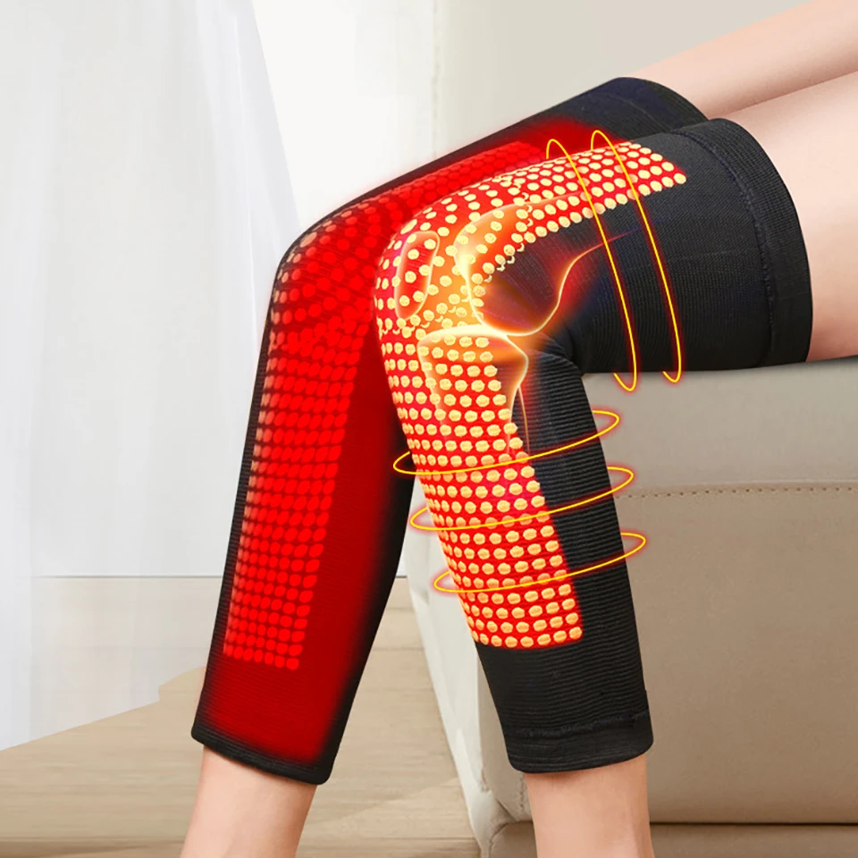 

1Pair Extra Long Wormwood Knee Pads Heating Elderly Cold Legs Joint Warmer Anti-slip windproof Cold Wormwood Leg Warmers Unisex