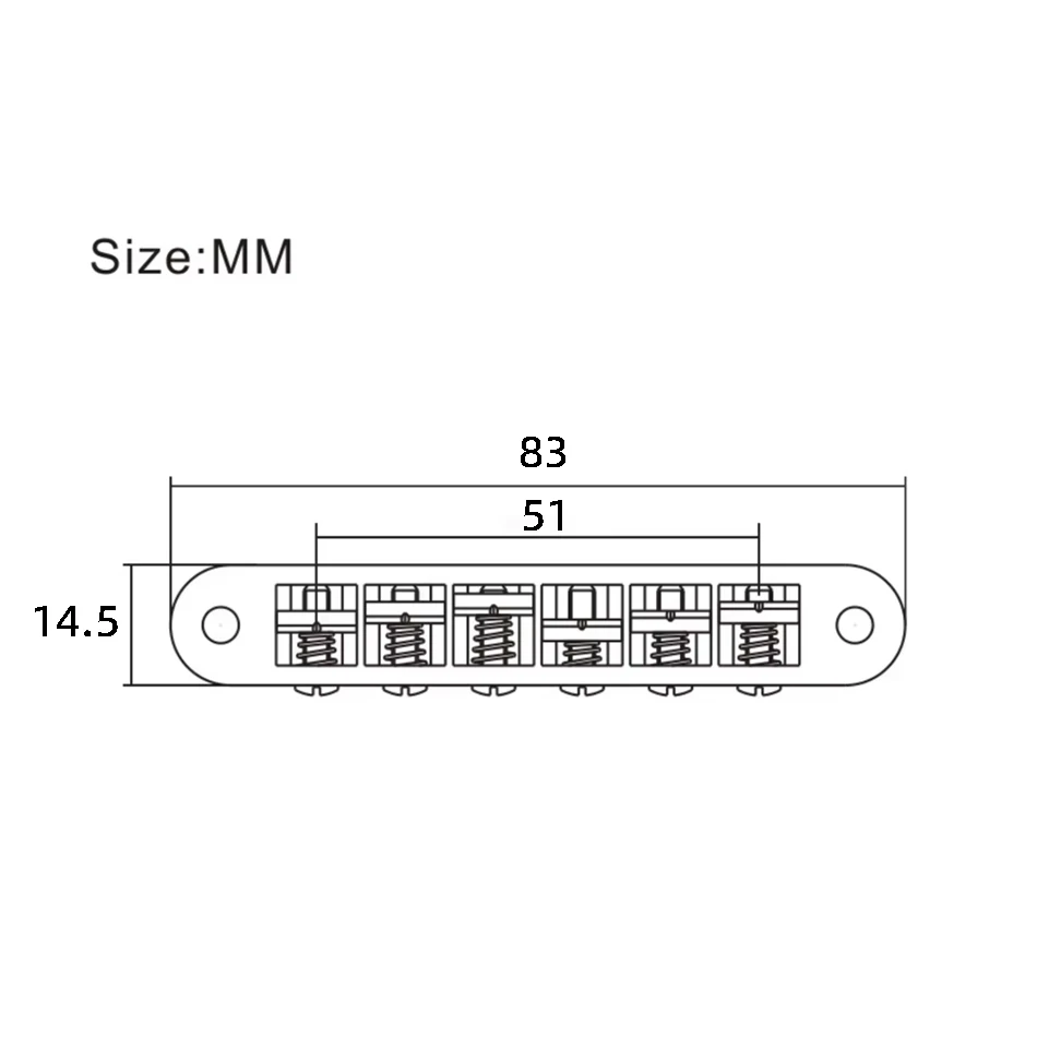 E-Gitarren-Brücke mit festem Sattel, 6 Saiten, goldfarben, ABR-1-Stil, Tune-O-Matic-Brücke für ABR LP SG EPi E-Gitarre – Detail 3