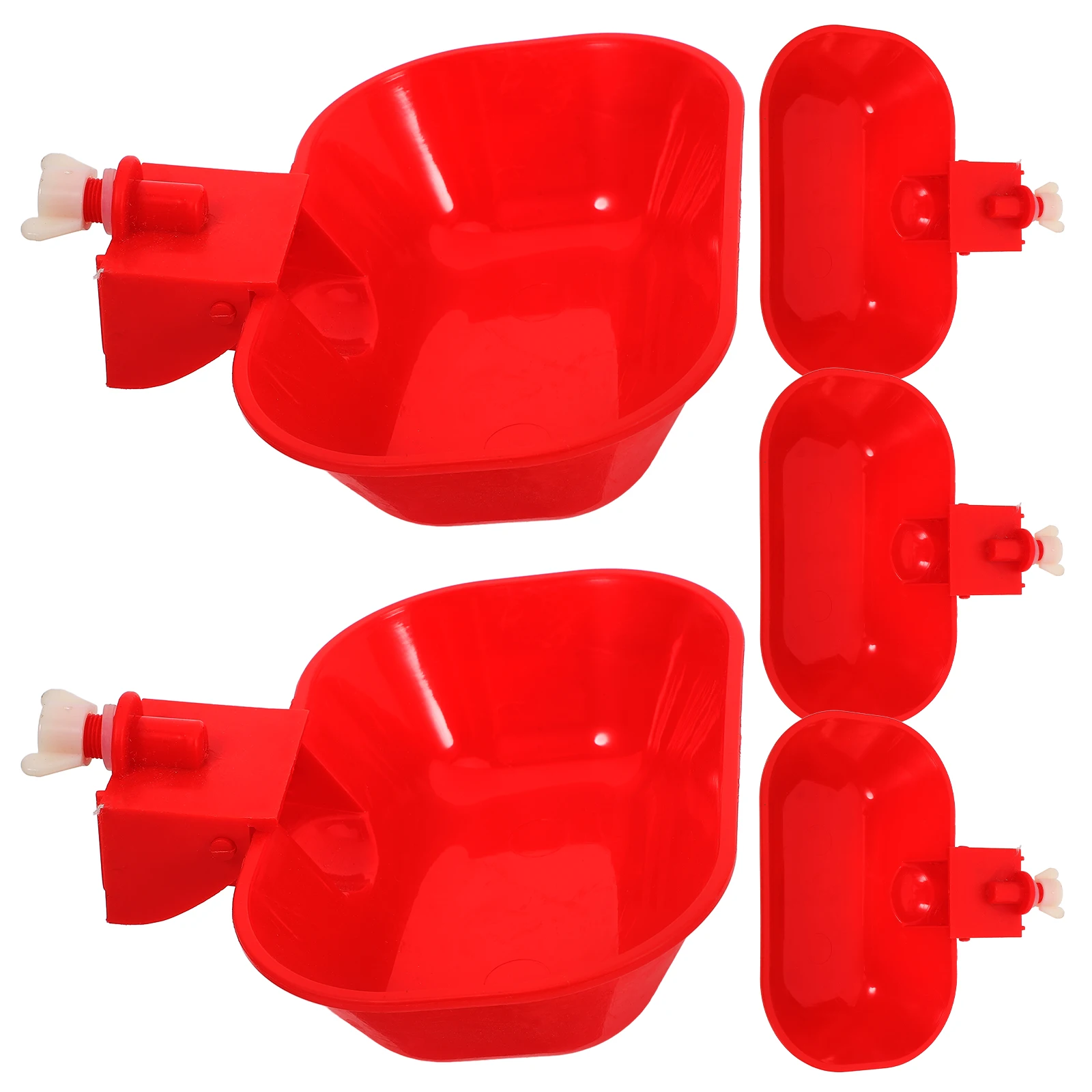 

5 Pcs Chicken Duck Goose Waterer Automatic Feeder Kit Poultry Drinkers Bowls Hydration System PP Material Durable
