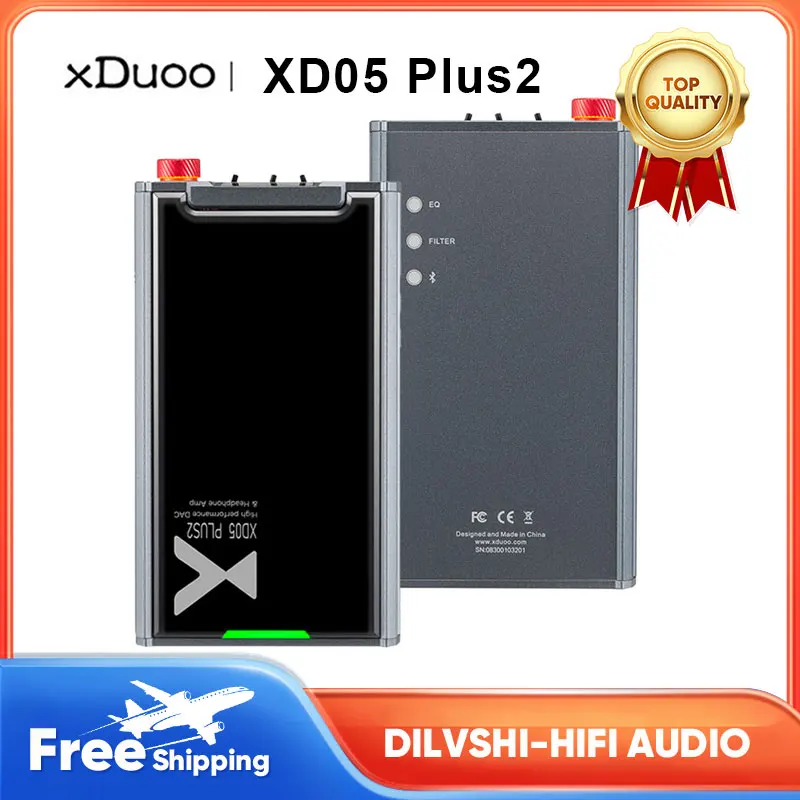 

XDUOO XD05 PLUS2 Portable DAC Headphone Amplifier Bluetooth 5.1 AK4493SEQ MQA Decoding Hi-res Audio DAC PCM384kHz DSD256 1200mW