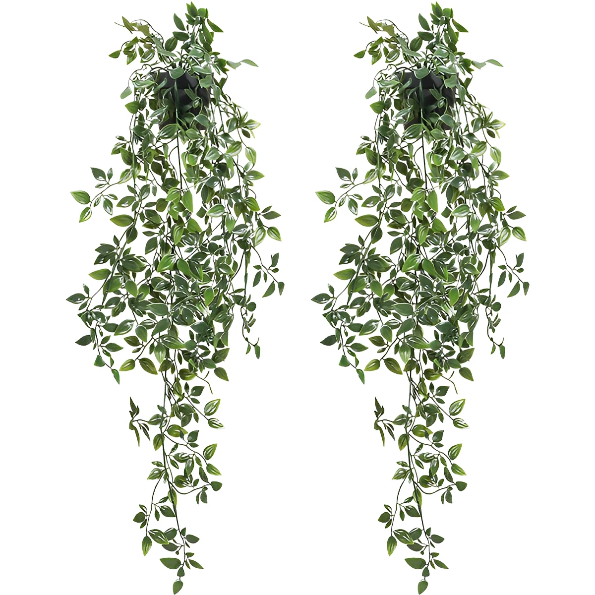 2Pcs Fake Potted Plant Artificial Hanging Pea Pod Mandala Plant Reusable Faux Artificial Succulent in Pot Realistic