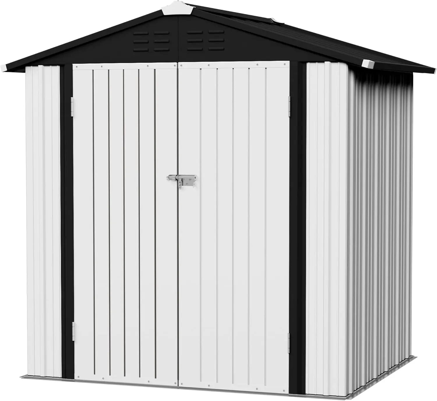 

6 x 4 FT Storage Shed Waterproof Metal Garden Shed with Lockable Door Utility Tool Shed Outdoor Storage for Backyard, Patio