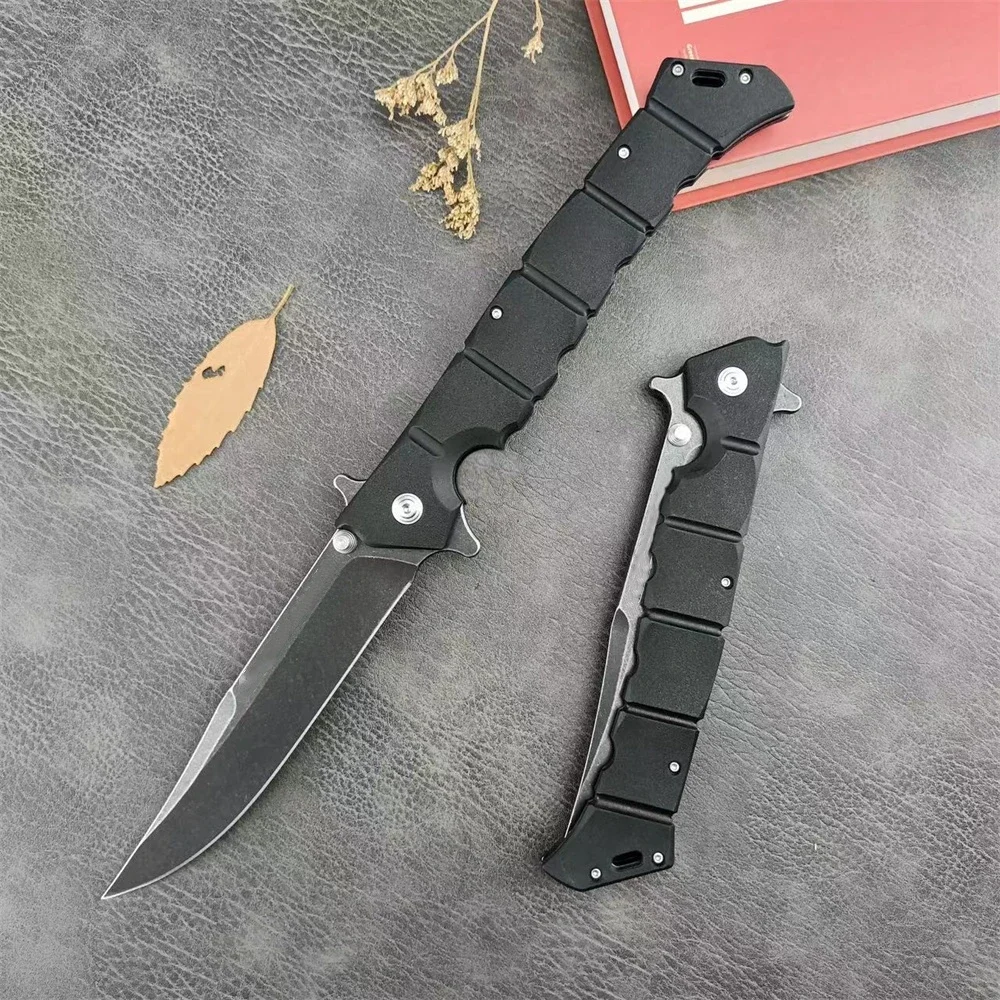 C/S Luzon 6 Outdoor Military Combat Rescue Self-defense Knife EDC folding Knife 440C clip blade black nylon fiber handle