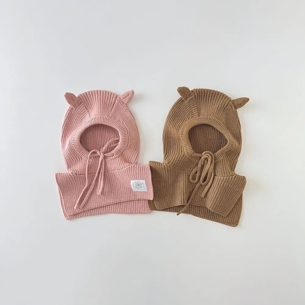 Cute Animal Design Kids Hat Scarf One Piece Set Winter Warm Earflap Caps Soft Breathable Balaclava For Boys Girls Toddler Gear