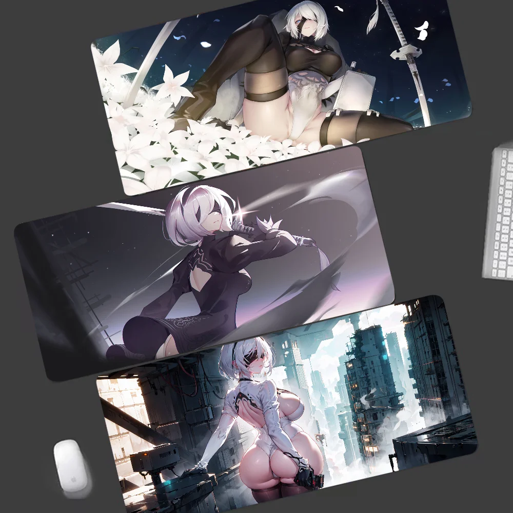 

2B Nie RAutomata Anime Game Funny Unique Desktop Pad Game Mousepad Size For Large Edge Locking Game Keyboard Pad