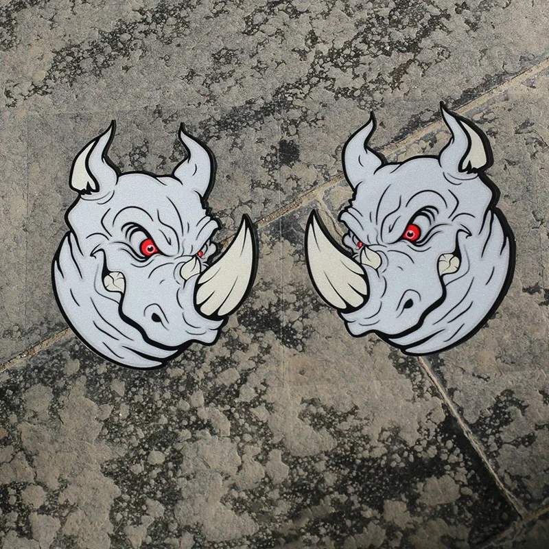 1pair Car Styling Decals Motorcycle Auto Body Rear Windshield Sticker Reflective for Angry Rhino