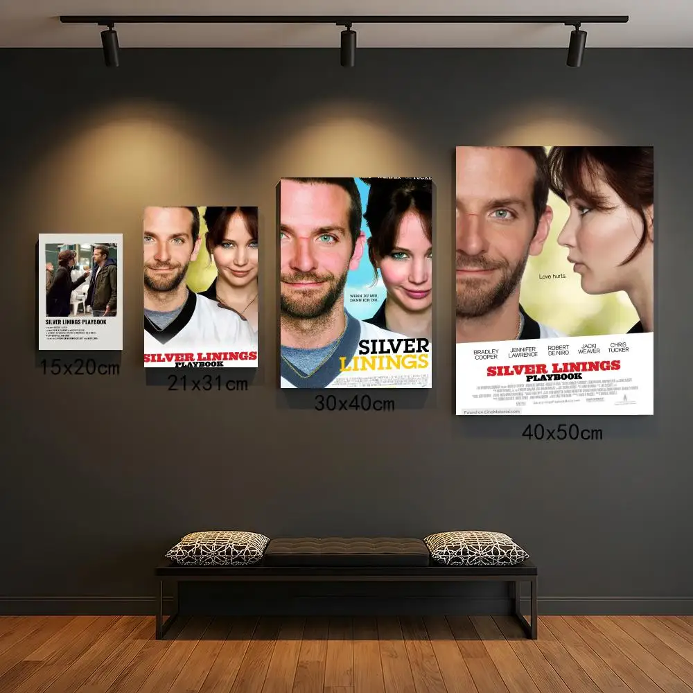 classic movie S-Silver Linings Playbook 2012-K Poster Self Adhesive Wall Decor for Modern Home Cafe Office and Bar