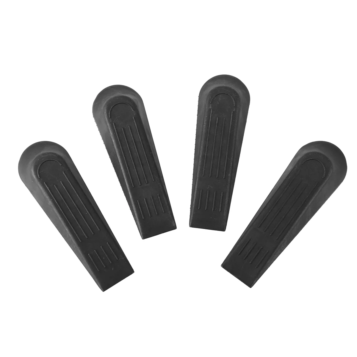 4 pieces plastic black non-slip stopper doorstop door buffer door wedge