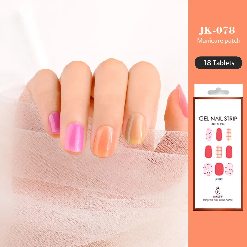 UV halb gehärtete Gel Nagel Aufkleber halb gebackene Gel Nagel Aufkleber Streifen komplette Set Französisch Nail Art Dekoration Gel politur UV Lampe brauchen