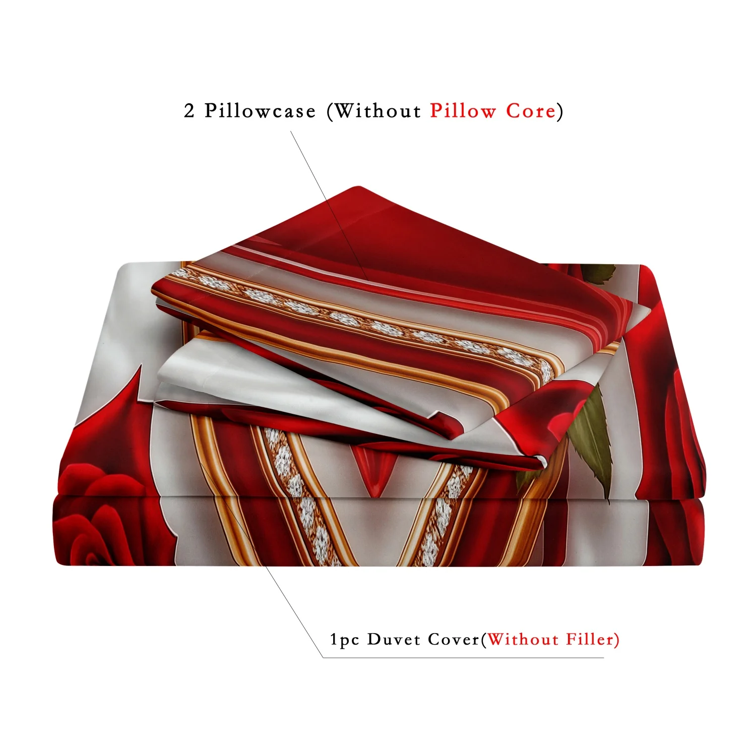 3 قطع من غطاء لحاف الزوجين على شكل قلب رومانسي لعيد الحب، مجموعة مفروشات، غطاء لحاف ناعم ومريح