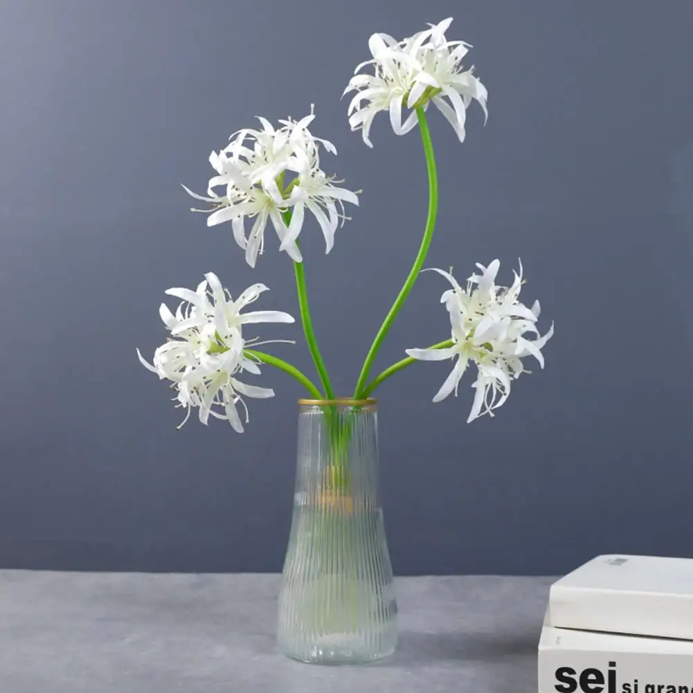 Wedding Floral Decoration Indoor Fake Flower Elegant Artificial Spider Lily Silk Flower Arrangement for Wedding Home Office