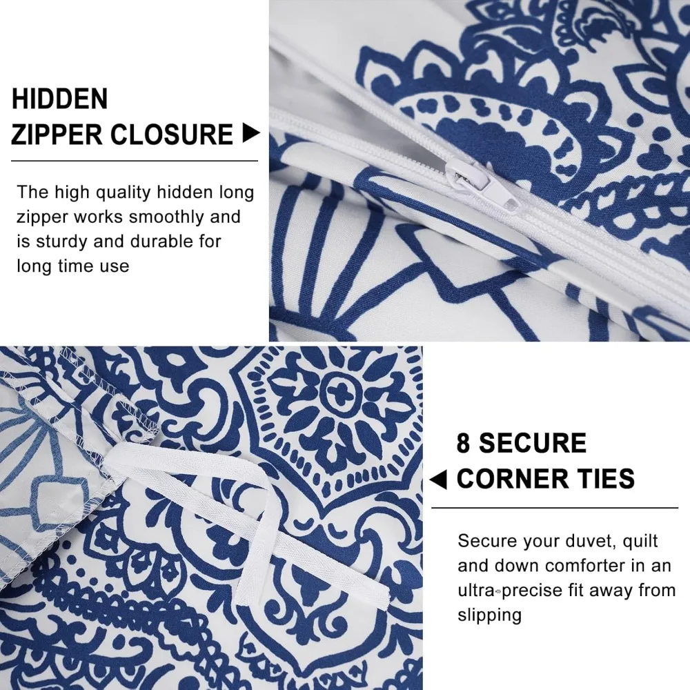 مجموعة غطاء لحاف فائق النعومة بنمط بيزلي بحجم كينج، 3 قطع مريحة على طراز المزرعة مع كيس وسادتين