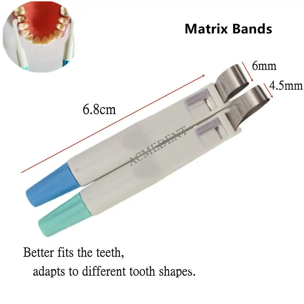 50pcs Dental Matrix Bands Adjust Matriz Matrices System Clamp Dentistry Teeth Fill Profecto Sectional Formed Material 4.5/6mm